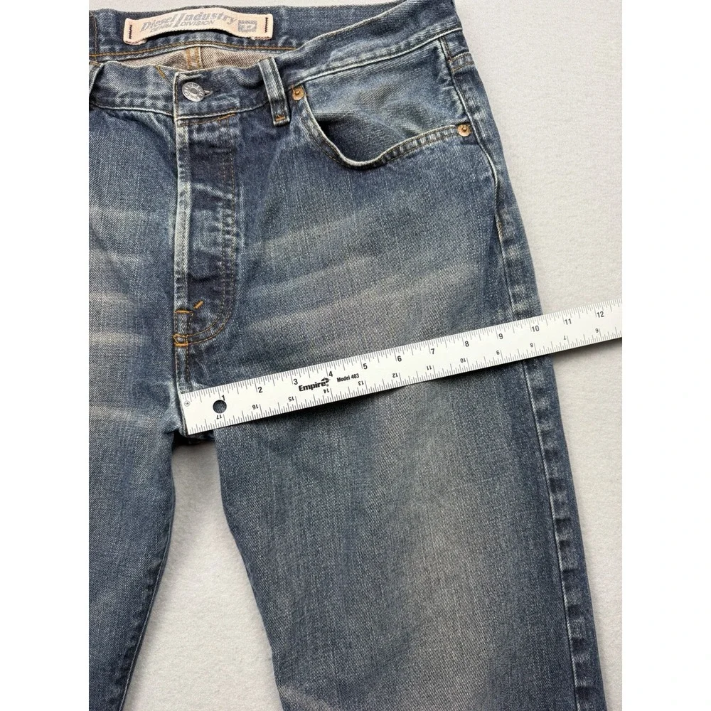 Vintage Y2k Diesel Industry Denim Jeans Mens Made in Italy Blue Pants Size 34x28